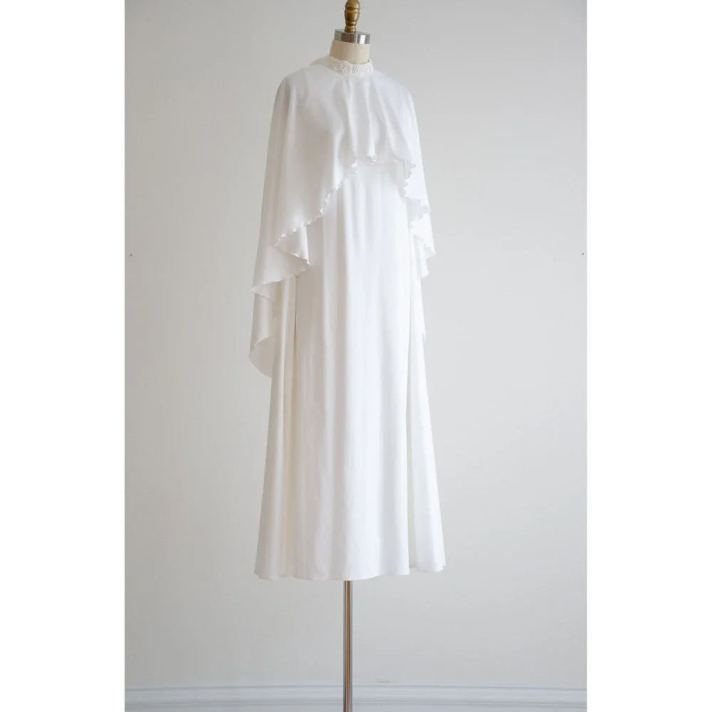 vintage wedding dress 60s Priscilla of Boston sleeveless minimalist white gown‎ - Picture 10 of 10